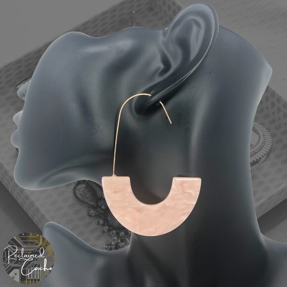 Soft Pink Resin Drop Earrings - Picture 1 of 4